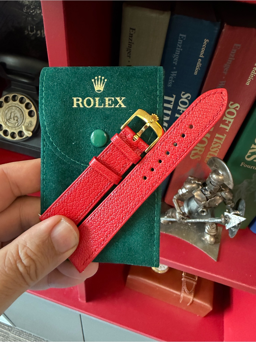 Rolex Strap High Quality Handmade Leather From Delugs And With Gold Buckle